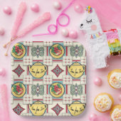 1940sキッチンパターンと黄色のティーポット ペーパープレート (パーティー)