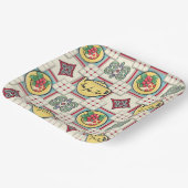 1940sキッチンパターンと黄色のティーポット ペーパープレート (傾斜あり)