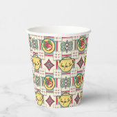 1940sキッチンパターンと黄色のティーポット 紙コップ (右)