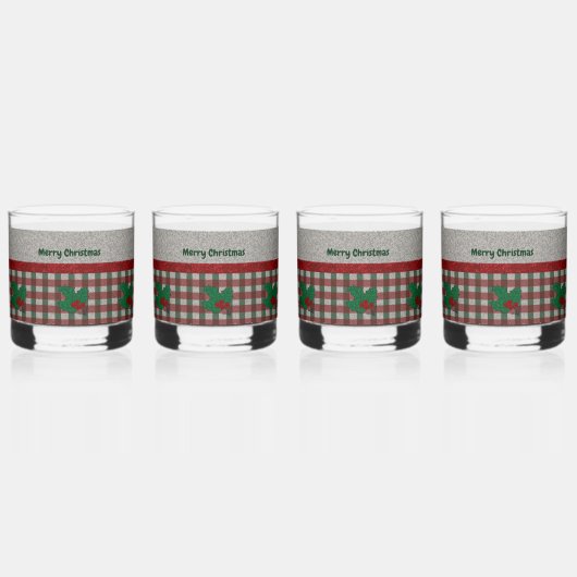 1940sクリスマスジンガムパーソナライズされた- 4セット ウイスキーグラス (裏面)