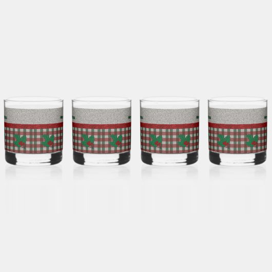 1940sクリスマスジンガムパーソナライズされた- 4セット ウイスキーグラス (右)