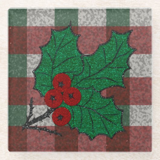 1940sクリスマスジンガム ガラスコースター (正面)