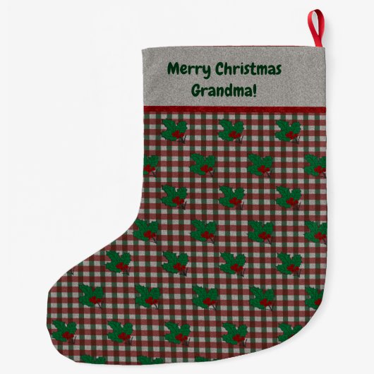 1940sクリスマスジンガム – パーソナライズされた ラージクリスマスストッキング (裏面)