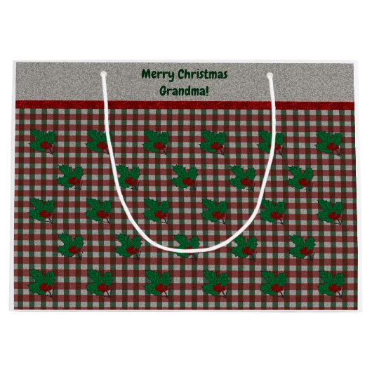 1940sクリスマスジンガム – パーソナライズされた ラージペーパーバッグ (正面)