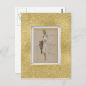 1940sコートショートジャケットソフト体パーキーペプラム ポストカード (正面/裏面)