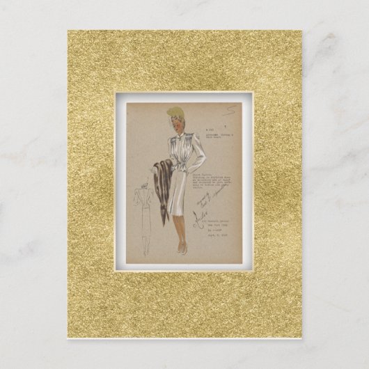 1940sコートショートジャケットソフト体パーキーペプラム ポストカード (正面)