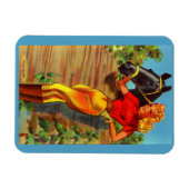 1940sピンアップギャルと馬 マグネット (横)