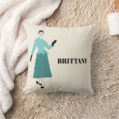 1940sファッションプレート女性、レトロヴィンテージ クッション (ブランケット)