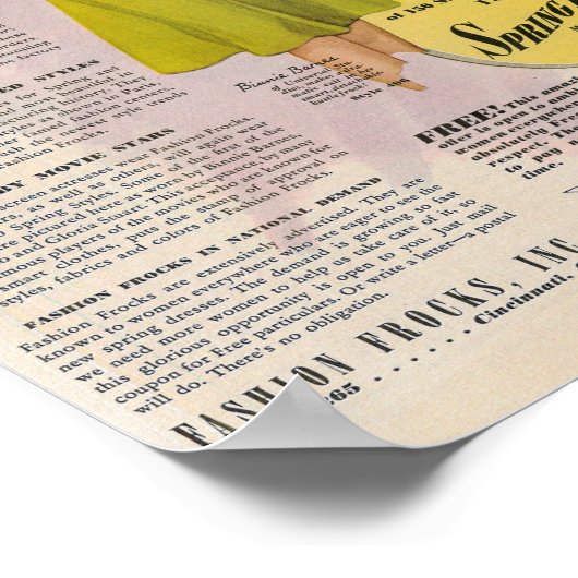 1940sファッション(女性用)ドレス ポスター (角)