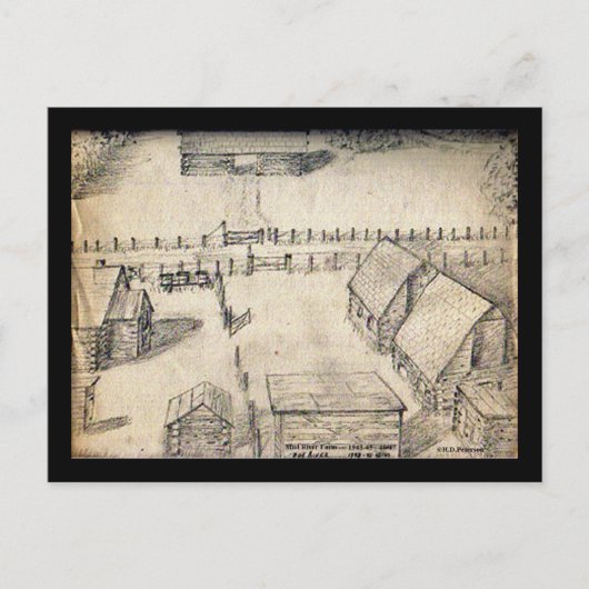1940sファームスケッチ葉書 ポストカード (正面)
