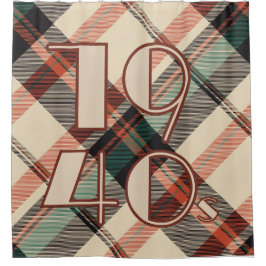 1940sプレイドシャワーカーテン シャワーカーテン