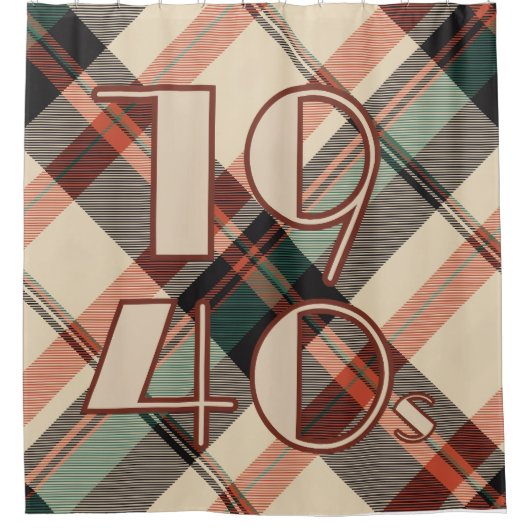 1940sプレイドシャワーカーテン シャワーカーテン (正面)