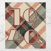 1940sプレイドステッカー ワインラベル (シングルラベル)