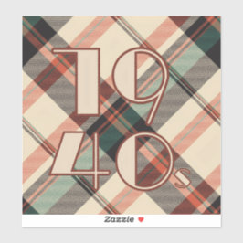 1940sプレイドビニールステッカー シール