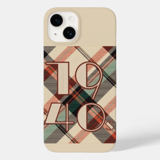 1940sプレイドiPhone 14ケース Case-Mate iPhoneケース (裏面)