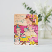 1940sヴィンテージ誕生日ガール ポストカード (スタンド正面)