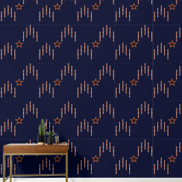 1940s愛国的なアールデコ – ネイビーブルーの赤いアイボリー 壁紙