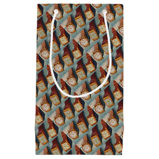 1940s腕時計プリント スモールペーパーバッグ (正面)