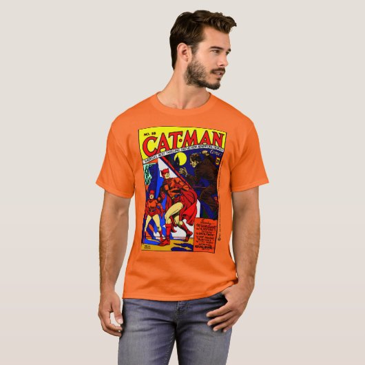 1940's Cat-Man Comic T-Shirt Tシャツ (正面フル)
