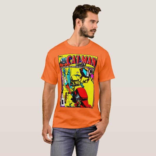 1940's CAT-MAN Comics T-Shirt Tシャツ (正面フル)