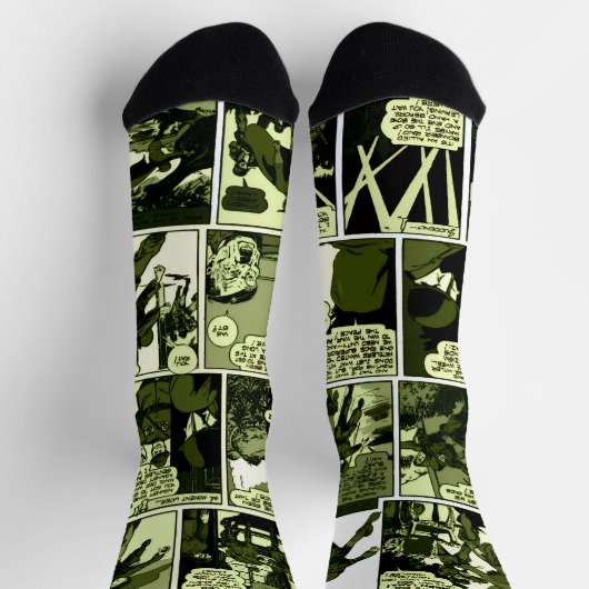 1940's Green Lama Comic Strip Socks ソックス (上部)