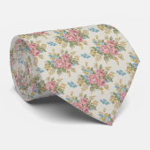 1940s Retro Bouquet Floral Pattern ネクタイ (ロール)