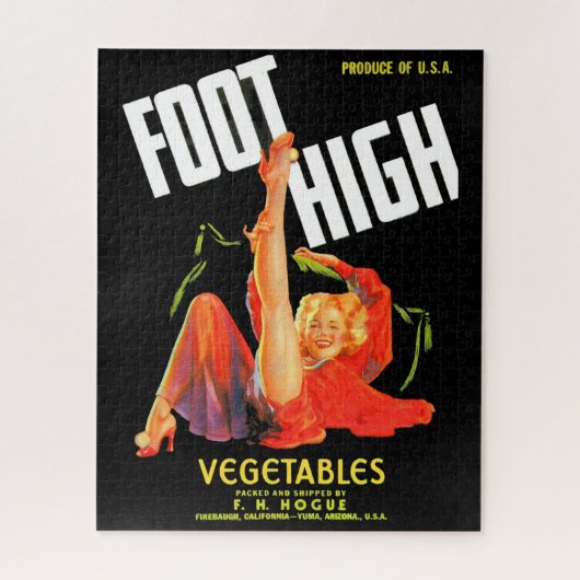 1940s vegetable crate label Foot High vegetables ジグソーパズル (縦)