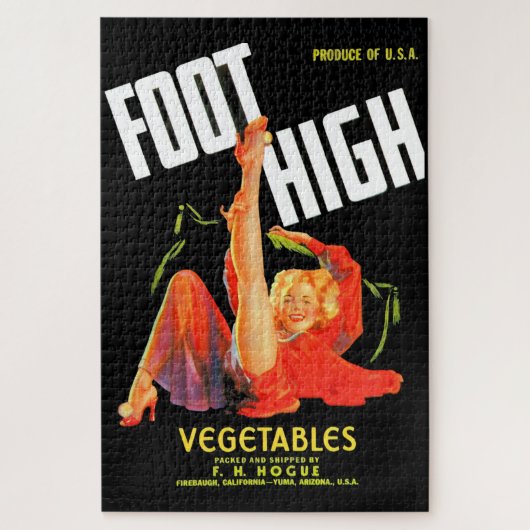 1940s vegetable crate label Foot High vegetables ジグソーパズル (縦)