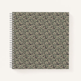 1940s Wartime Floral Sprig Vintage Pattern ノートブック