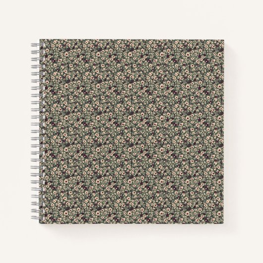 1940s Wartime Floral Sprig Vintage Pattern ノートブック (正面)