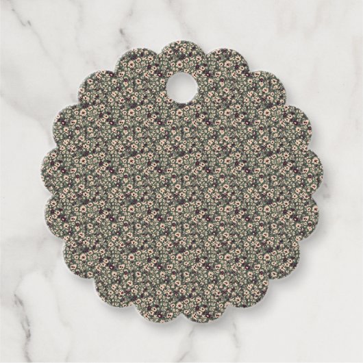 1940s Wartime Floral Sprig Vintage Pattern フェイバータグ (正面)