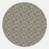 1940s Wartime Floral Sprig Vintage Pattern ラウンドシール (正面)