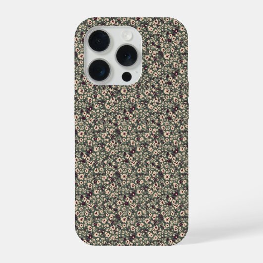 1940s Wartime Floral Sprig Vintage Pattern iPhoneケース (裏面)