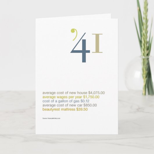 1941の誕生日のおもしろい事実 カード (正面)