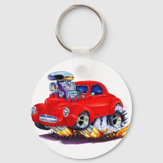 1941ウィリーズ赤い車 キーホルダー (正面)