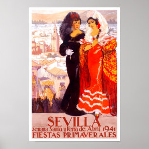 1941セビリア・スペイン・ヴィンテージ旅行 ポスター