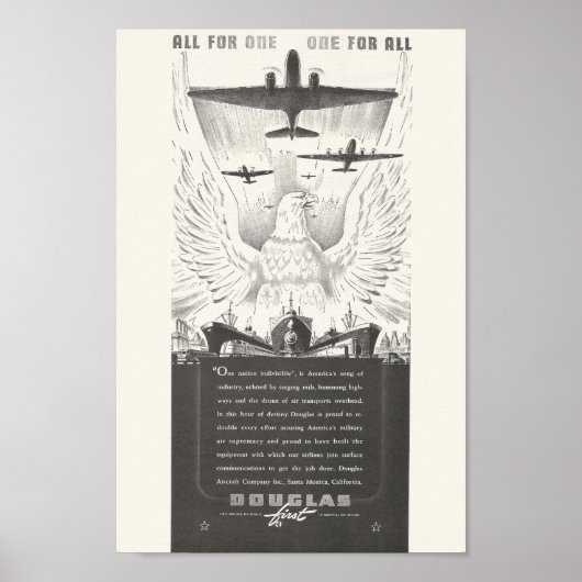 1941ダグラス航空機Ad ポスター (正面)