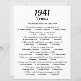1941トリビアゲーム | 第84期誕生日パーティーゲーム