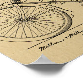 1941ヴィンテージ自転車フレームデザイン特許プリント ポスター (角)