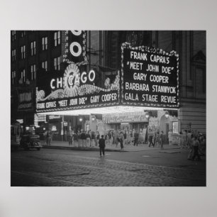 1941年のシカゴの映画館、ヴィンテージ写真 ポスター