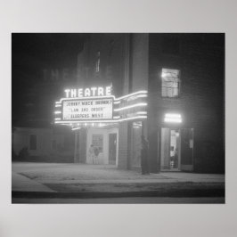 1941年の夜の映画館 ビンテージ写真 ポスター