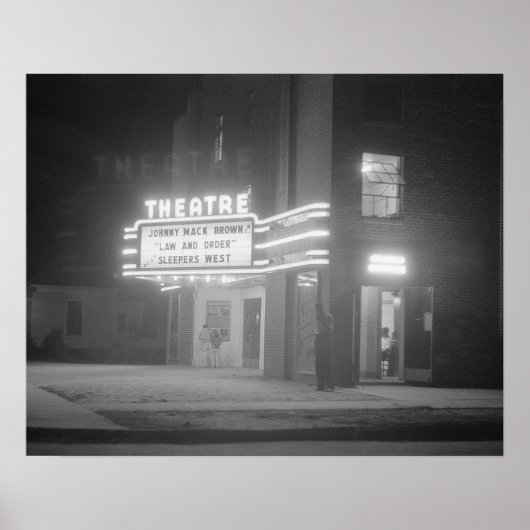 1941年の夜の映画館 ビンテージ写真 ポスター (正面)