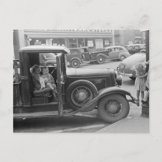 1941年の田舎の子供たちの町見学 ポストカード (正面)