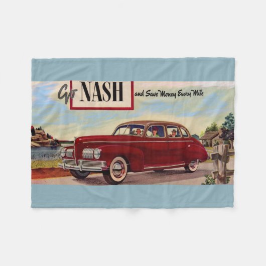 1941年のNashの自動車広告 フリースブランケット (正面(横))