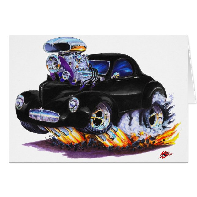 1941年のWillysの黒い車 (正面横)