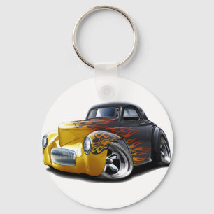 1941年のWillysの黒炎車 キーホルダー