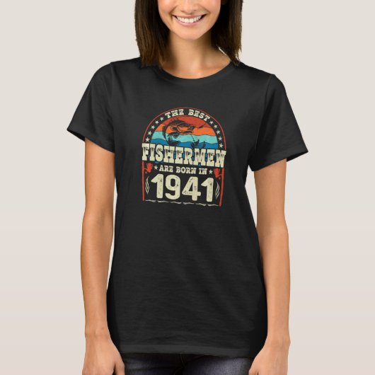 1941年生まれの最高の漁師 釣り 誕生日 Tシャツ (正面)