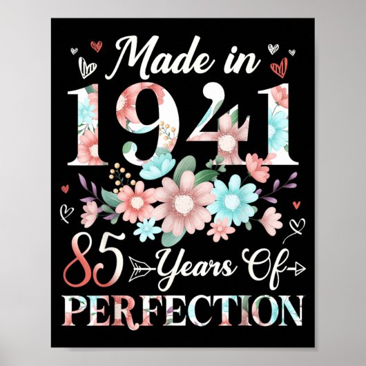 1941年製 85歳の誕生日 フローラル 85歳の誕生日 ポスター (正面)