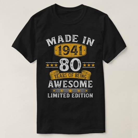 1941年限定版80tで作られた80年のギフト tシャツ (デザイン正面)