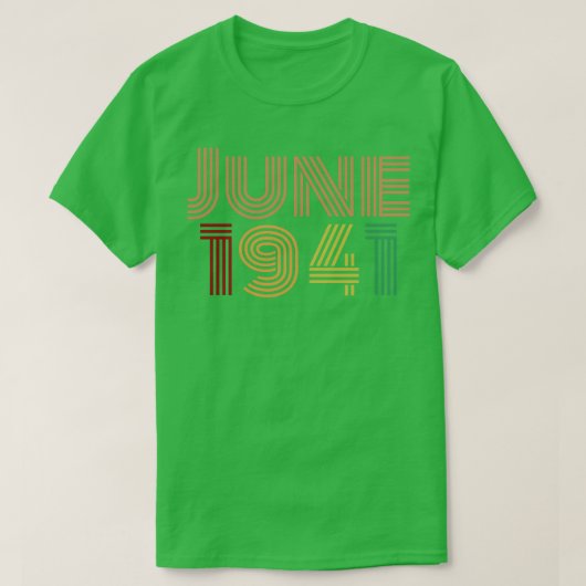 1941年6月誕生日生まれ1941年6月 Tシャツ (デザイン正面)